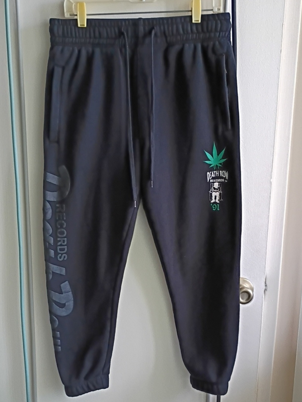Deathrow Records 30 Year Anniversary Vintage Black Jogger Pants